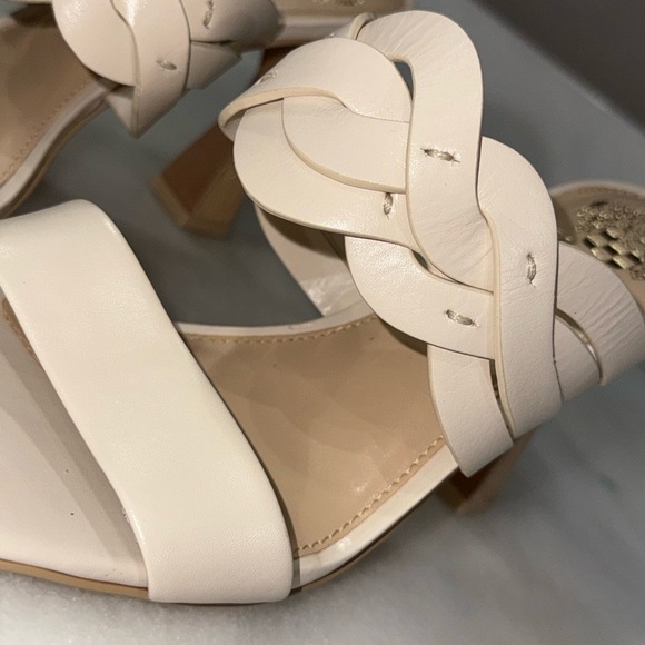 Vince Camuto Rivky two-strap leather dress sandal in a cream - Picture 2 of 8